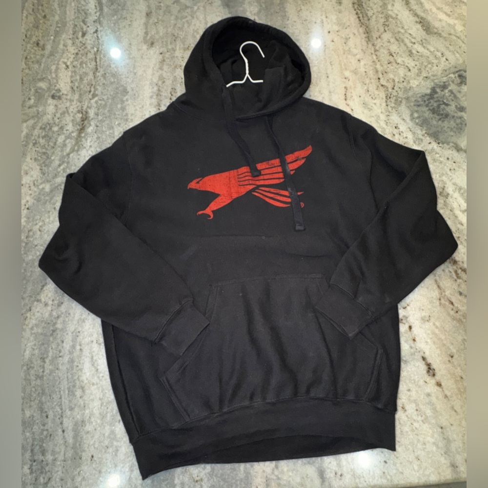 Falcon Boats Hoodie Mens Large‎ Black Red Milltex Fishing